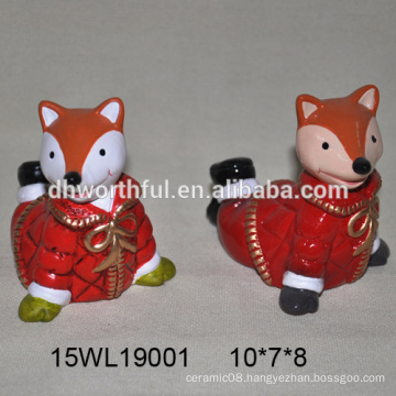 2016 most popular craft ceramic fox figurine in high quality